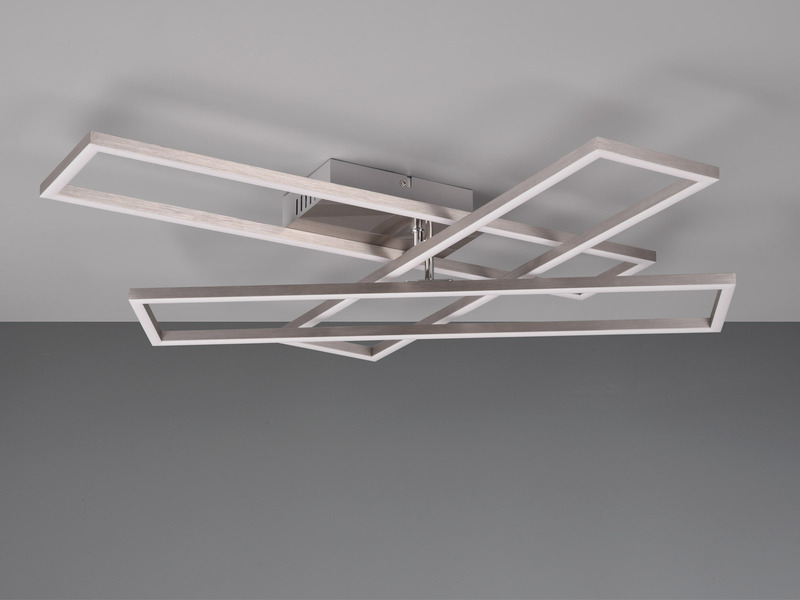 LED Deckenleuchte CORSO mit Fernbedienung & Tageslicht, Silber Breite: 66cm