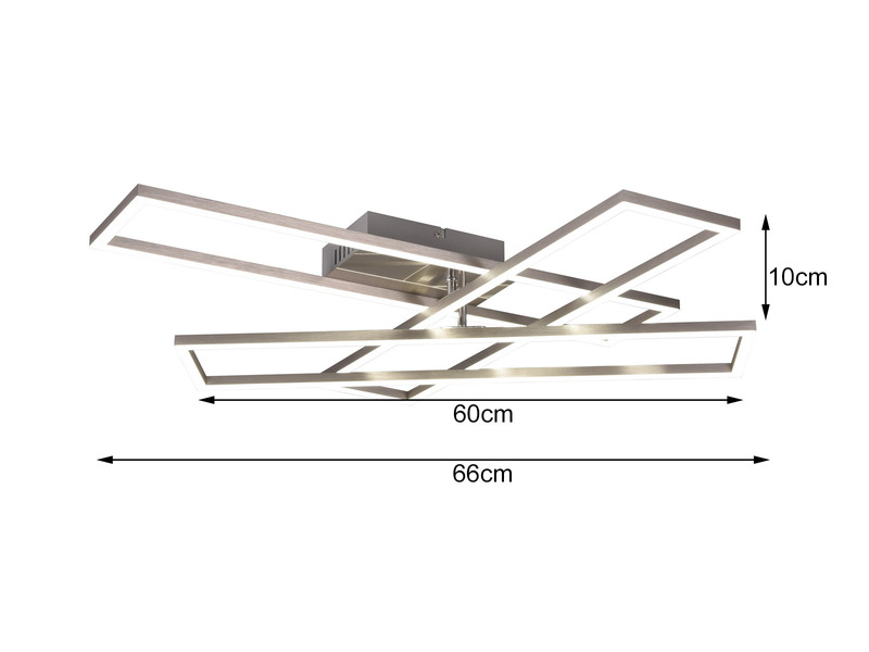 LED Deckenleuchte CORSO dimmbar Lichtfarbe einstellbar, Silber, 66cm lang