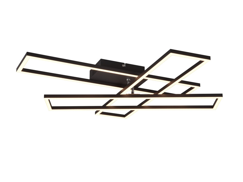 LED Deckenleuchte CORSO mit Fernbedienung & Tageslicht, Schwarz Breite: 66cm