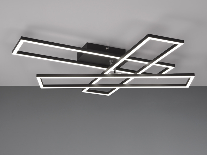 LED Deckenleuchte CORSO dimmbar Lichtfarbe einstellbar, Schwarz, 66cm lang