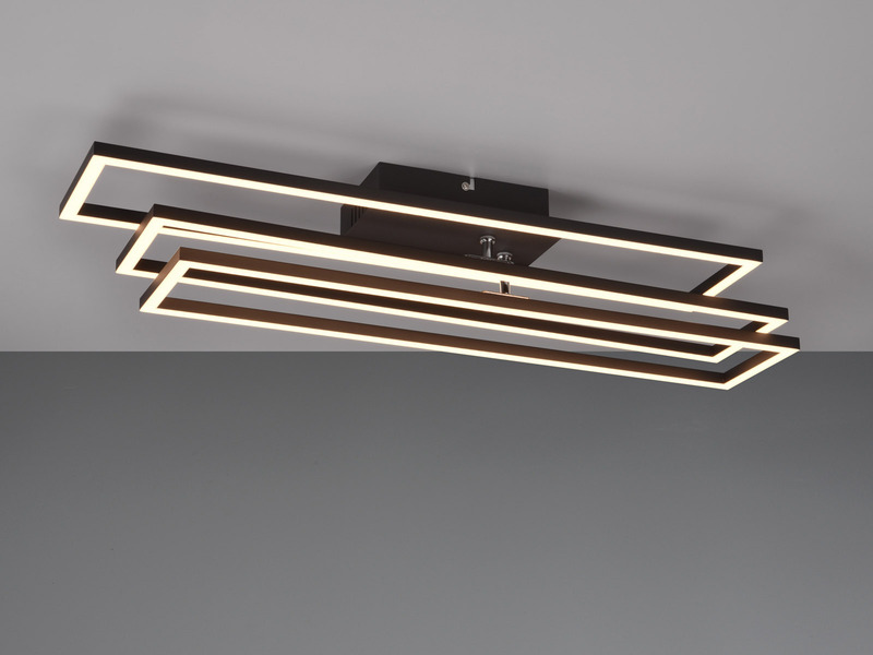 LED Deckenleuchte CORSO mit Fernbedienung & Tageslicht, Schwarz Breite: 66cm