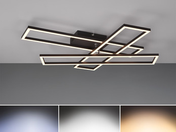 LED Deckenleuchte CORSO dimmbar Lichtfarbe einstellbar, Schwarz, 66cm lang