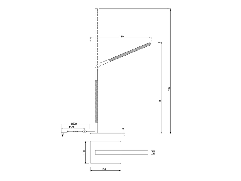 LED Schreibtischleuchte NORRIS Weiß mit Holz, Höhe 42cm