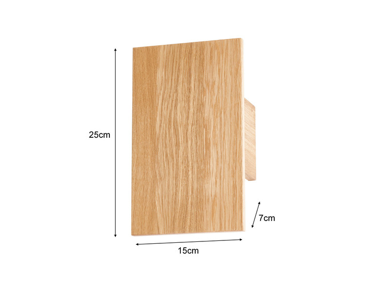 2er SET LED Wandleuchten Holz rechteckig Up and Down, 15x25cm