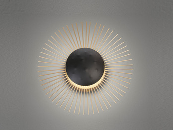 LED Wandleuchte VARRAS Schwarz / Gold Ø 30cm