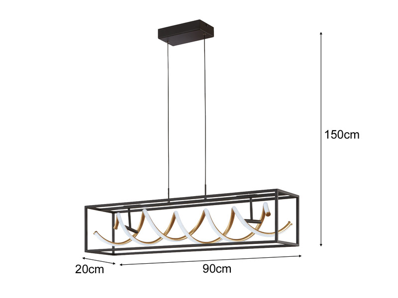 LED Pendelleuchte GIAN mit Fernbedienung dimmbar & Tageslicht, Länge 90cm