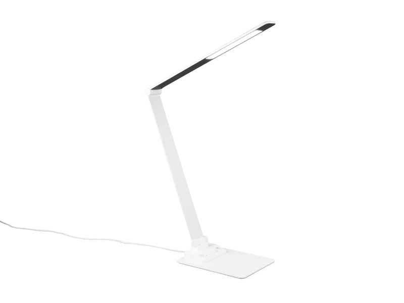 LED Schreibtischleuchte TRAVIS mit USB Ladefunktion, Weiß, Höhe 71cm