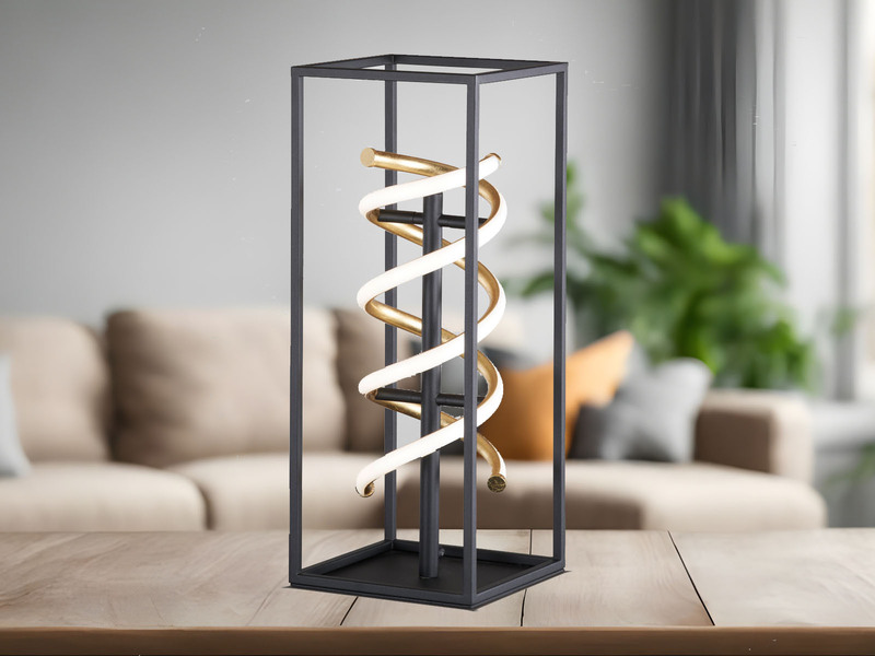 LED Tischleuchte GIAN Schwarz Gold dimmbar, Höhe 50cm