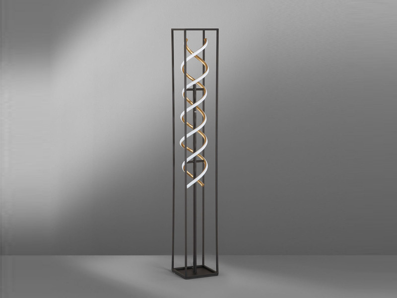LED Stehleuchte GIAN Schwarz Gold dimmbar, Höhe 135cm