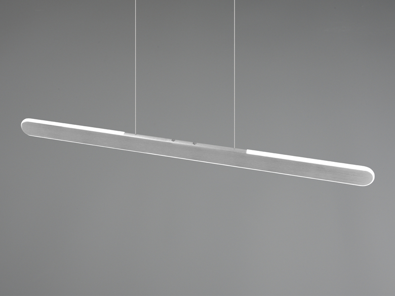 LED Pendelleuchte HELIOS Silber dimmbar & höhenverstellbar bis 150cm, B: 100cm