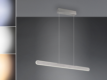 LED Pendelleuchte HELIOS Silber dimmbar & höhenverstellbar bis 150cm, B: 100cm