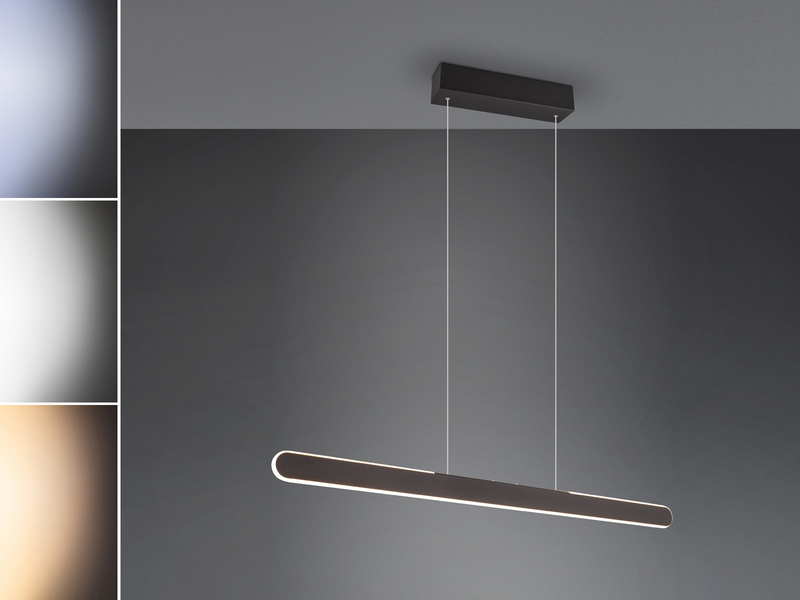 LED Pendelleuchte HELIOS Schwarz dimmbar & höhenverstellbar bis 150cm, B: 100cm