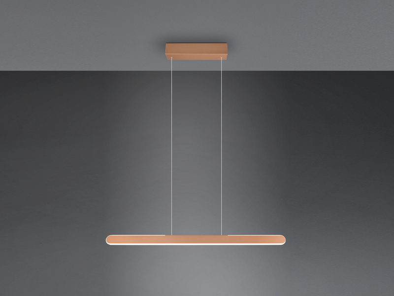 LED Pendelleuchte HELIOS Coffee dimmbar & höhenverstellbar bis 150cm, B: 100cm