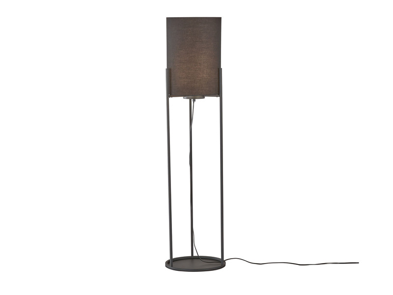 Stehleuchte SPENZER Schwarz mit Stoffschirm innen Gold, Höhe 114cm