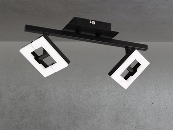 LED Wand- & Deckenstrahler in Schwarz / Weiß, Spots geteilt, Breite 36cm