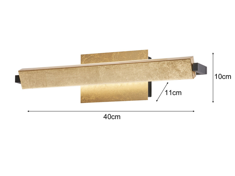 2er SET LED Wandlampen Blattgoldfarben schwenkbar & dimmbar, Breite 40cm