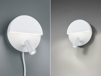 2er SET LED Leselampen Weiß mit Schalter & Stecker, Ø 16cm