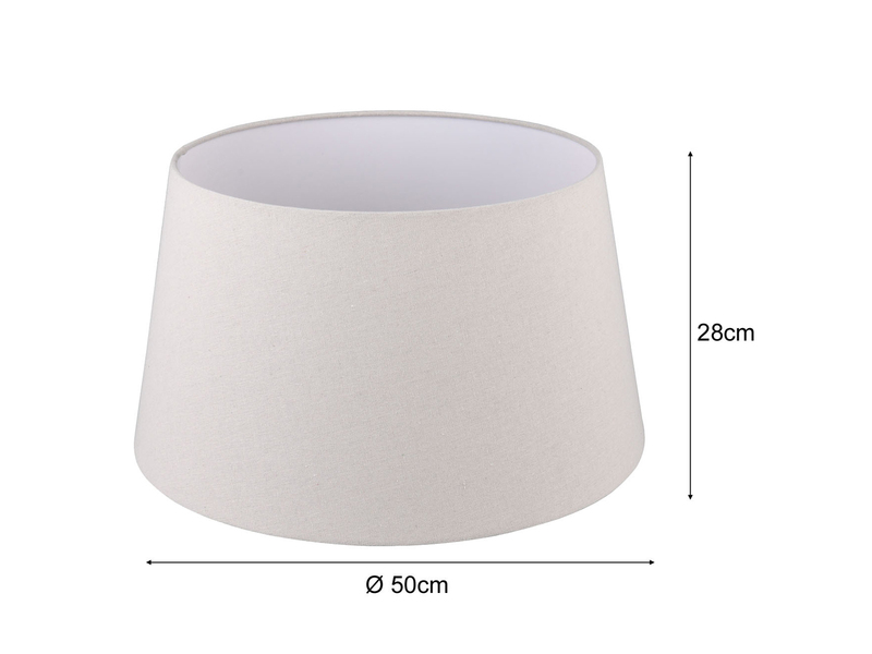 Stoff Lampenschirm NELDE Creme Weiß für E27 Stehleuchten Gestelle, Ø 50cm groß