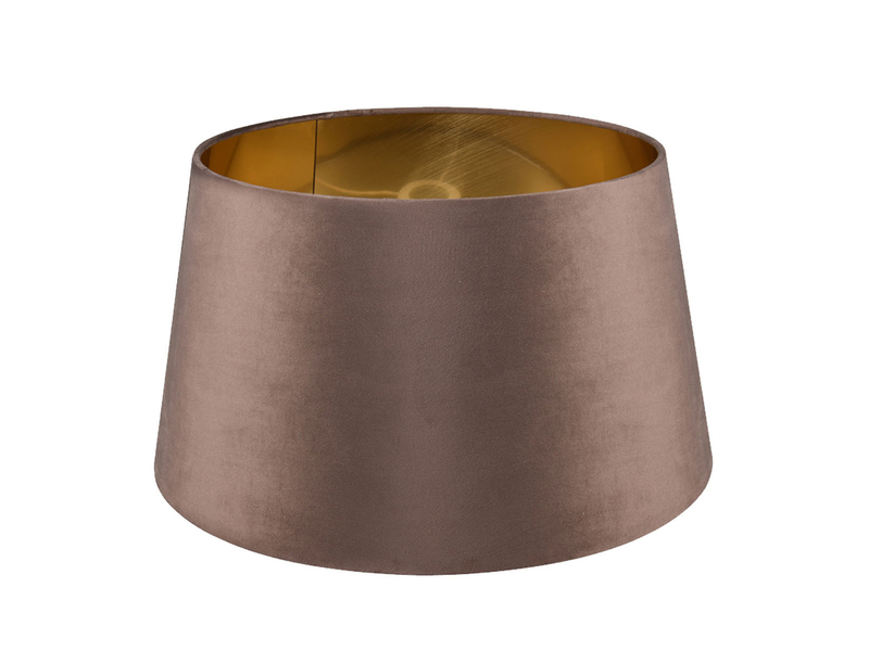 Samt Lampenschirm NELDE Braun / Gold für E27 Stehleuchten Gestelle, Ø 50cm groß