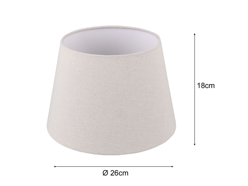 Stoff Lampenschirm NELDE Creme Weiß für E27 Tischlampen & Stehlampen, Ø 26cm