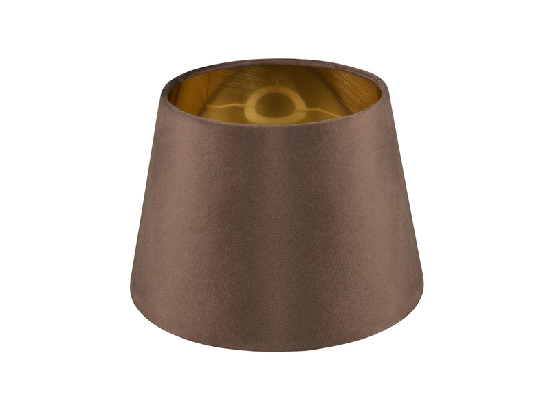 Samt Lampenschirm NELDE Braun Gold für E27 Tischlampen & Stehlampen, Ø 26cm