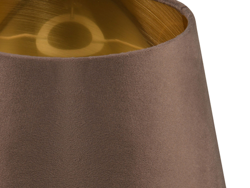 Samt Lampenschirm NELDE Braun Gold für E27 Tischlampen & Stehlampen, Ø 26cm