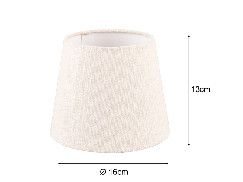Stoff Lampenschirm NELDE Creme Weiß für E14 Tischleuchten Gestelle, Ø 16cm klein