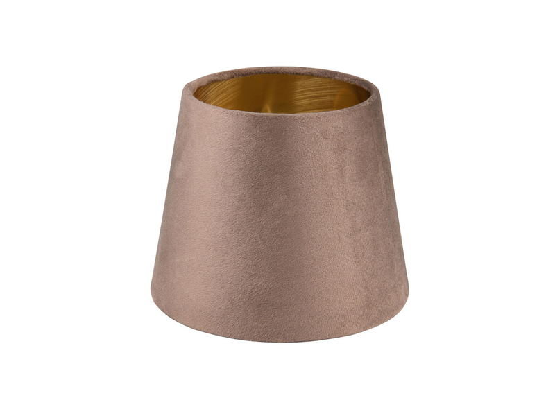 Samt Lampenschirm NELDE Braun Gold für E14 Tischleuchten Gestelle, Ø 16cm klein