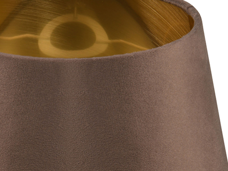 Samt Lampenschirm NELDE Braun Gold für E14 Tischleuchten Gestelle, Ø 16cm klein