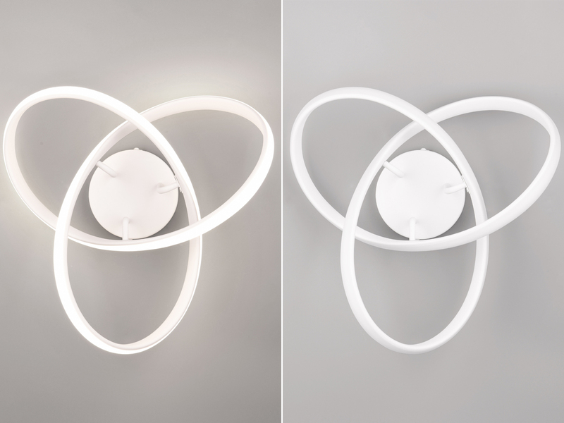 LED Decken- und Wandleuchte MEO Metall Weiß, Ø 40cm