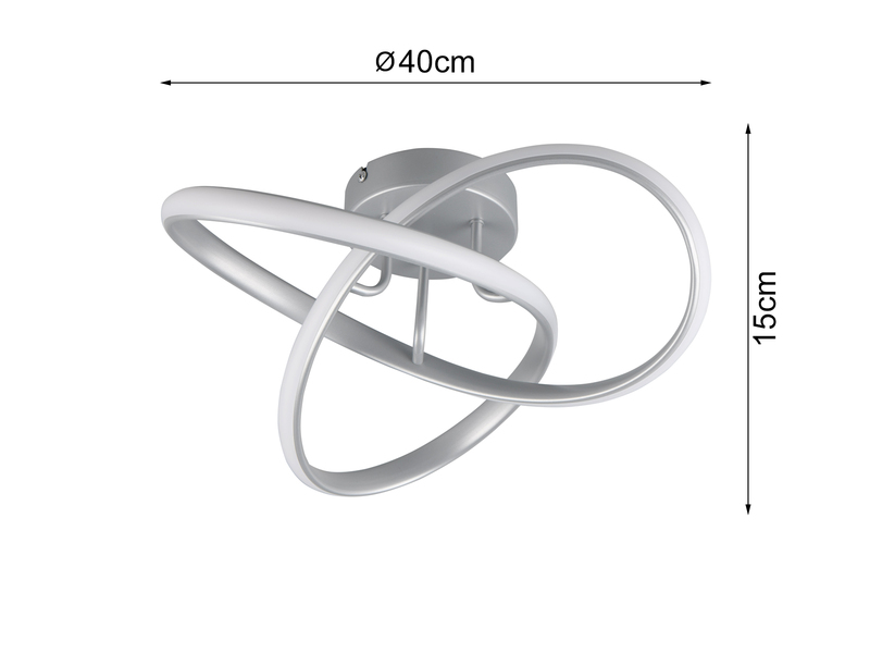 LED Decken- und Wandleuchte MEO Metall Silber Durchmesser 40cm