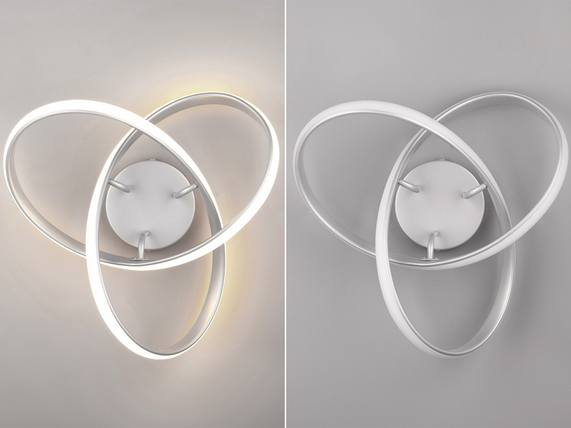 LED Decken- und Wandleuchte MEO Metall Silber, Ø 40cm