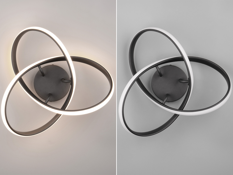 LED Decken- und Wandleuchte MEO Metall Schwarz, Ø 40cm