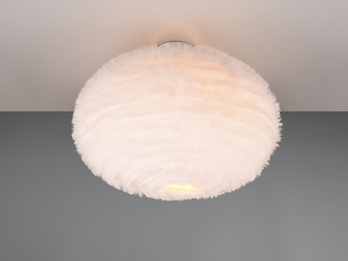 LED Deckenleuchte mit Kugel Lampenschirm aus Plüsch, Ø 50cm