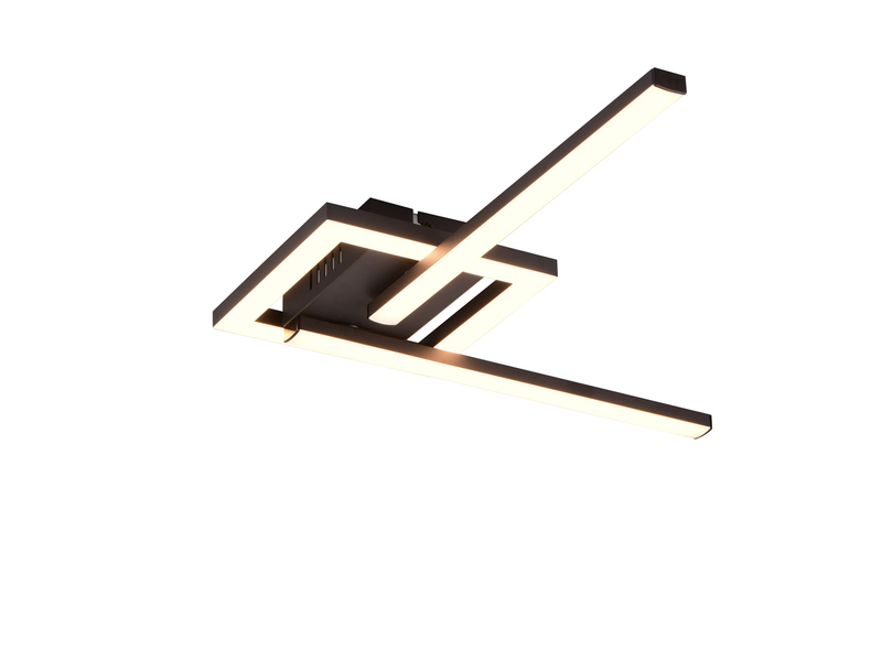 Flache LED Deckenleuchte VIALE Schwarz rechteckig groß max. Breite 63cm