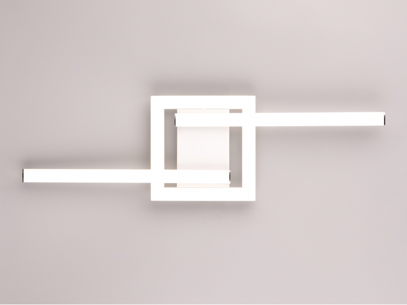 Flache LED Deckenleuchte VIALE Weiß rechteckig groß max. Breite 63cm