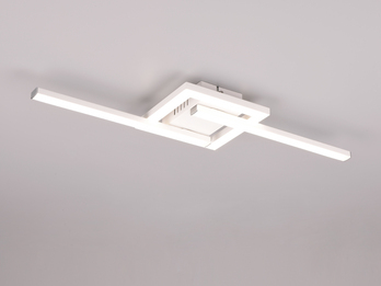 Flache LED Deckenleuchte VIALE Weiß rechteckig groß max. Breite 63cm