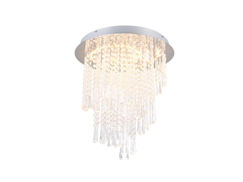 LED Deckenleuchte POMP hängend mit Acryl Kristallbehang & Fernbedienung Ø 45cm