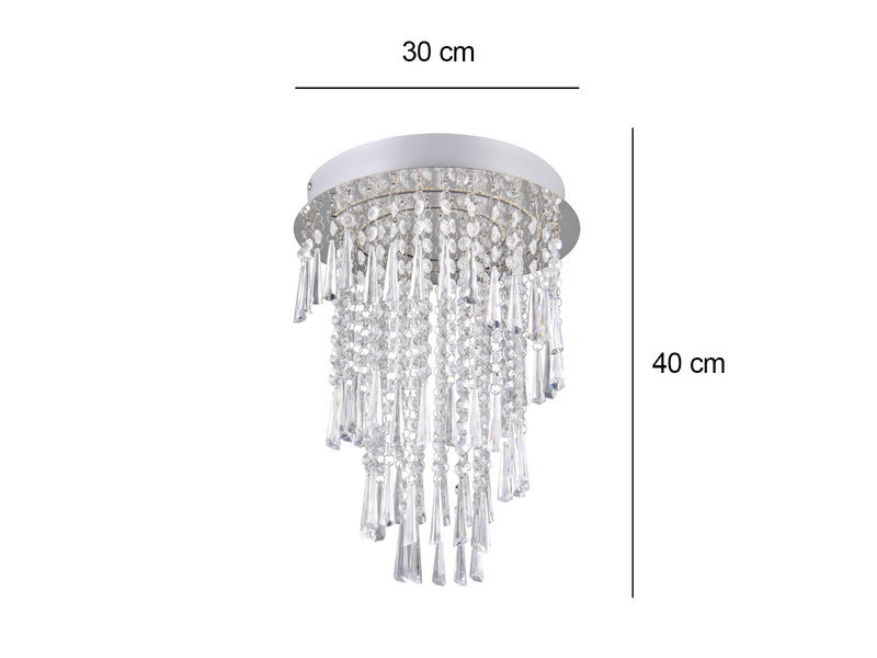 LED Deckenleuchte POMP mit Acryl Kristallbehang und Fernbedienung Ø 30cm