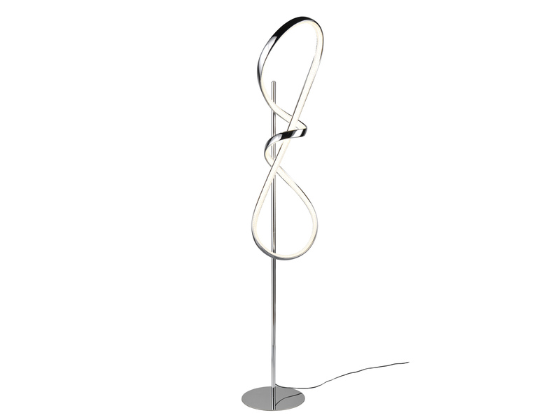 LED Stehlampe PADUA dimmbar per Touch, Chrom mit Kristalleffekt, H: 140cm