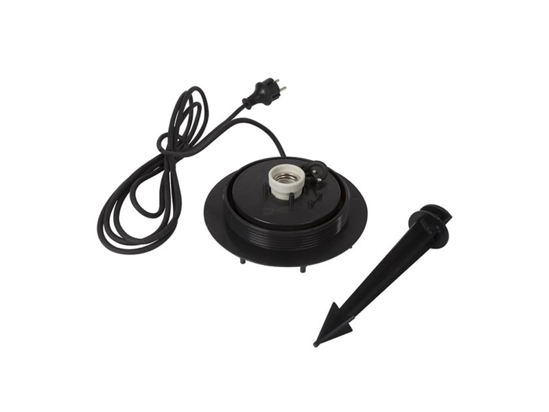 Garten Kugelleuchte aus Kunststoff Weiß mit Erdspieß & 3m Kabel, IP65 - Ø38cm