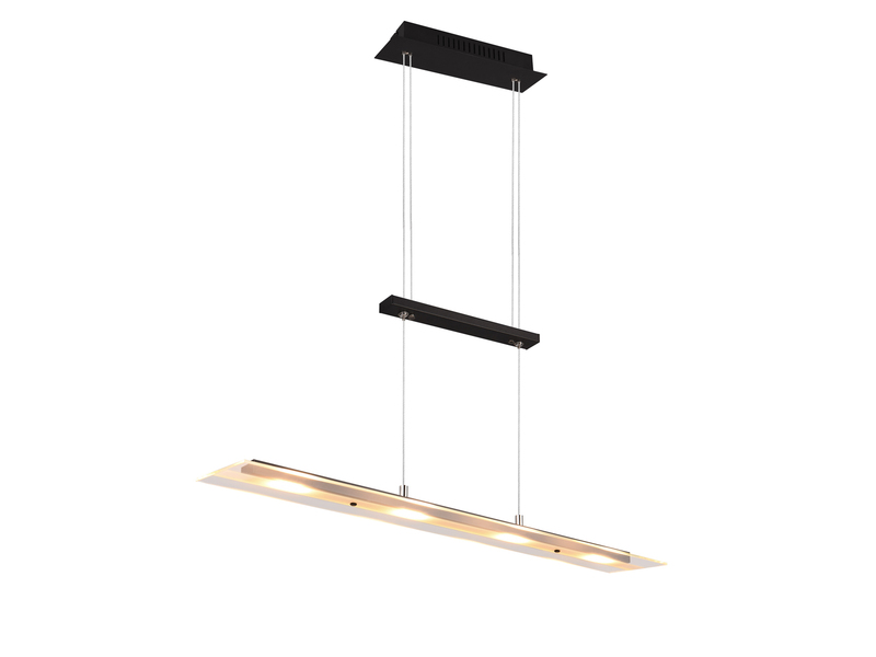 LED Pendelleuchte MILOS Schwarz aus Glas höhenverstellbar bis 170cm, Breite 80cm