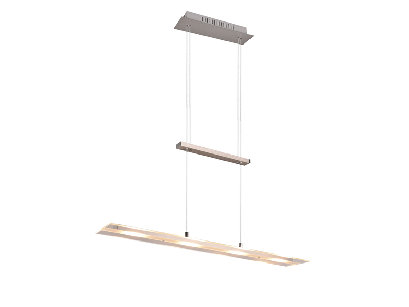 LED Pendelleuchte MILOS Silber aus Glas höhenverstellbar bis 170cm, Breite 80cm