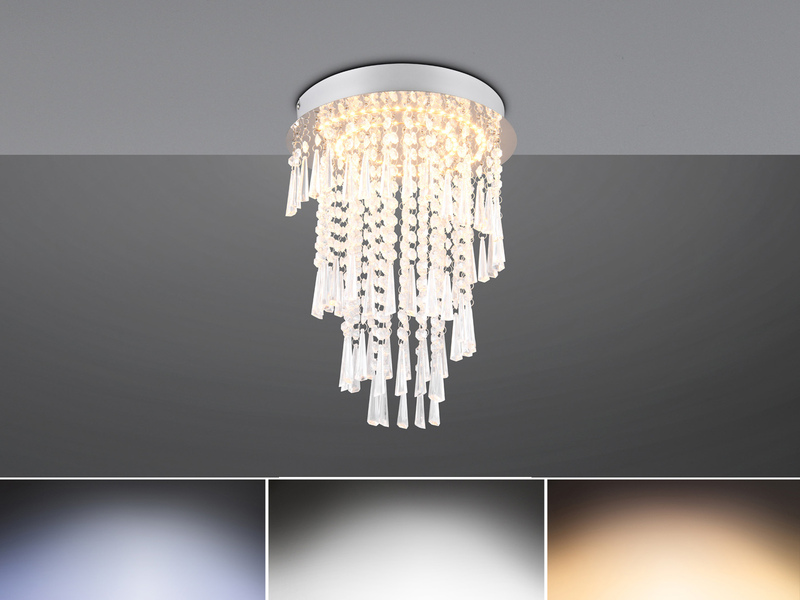 LED Deckenleuchte mit Acryl Kristallbehang und Fernbedienung Ø 30cm