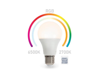 E27 LED WIFI, 8,5 Watt 806 Lumen, 2700-6500 Kelvin, RGB, Ø6cm, per App steuerbar
