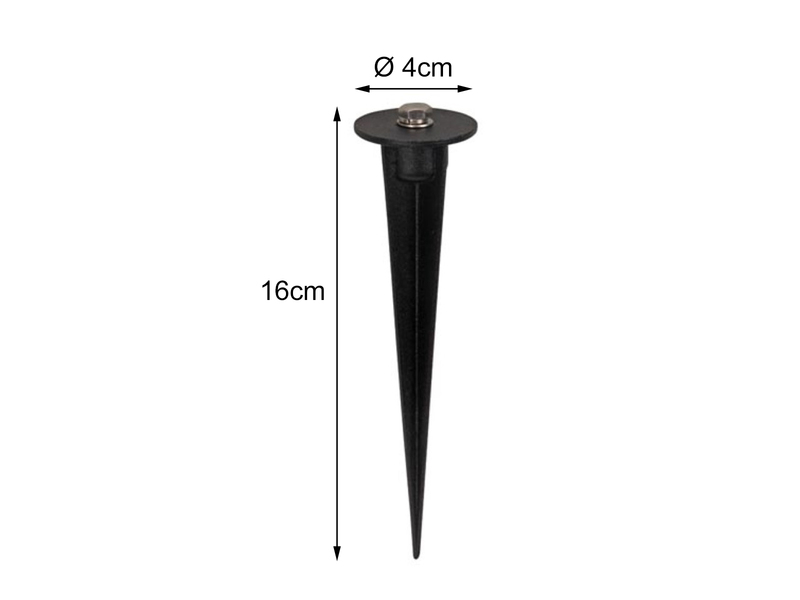 Erdspieß klein für PEREL Flutlichtstrahler 10 bis 20 Watt - Ø4cm, Höhe 16cm