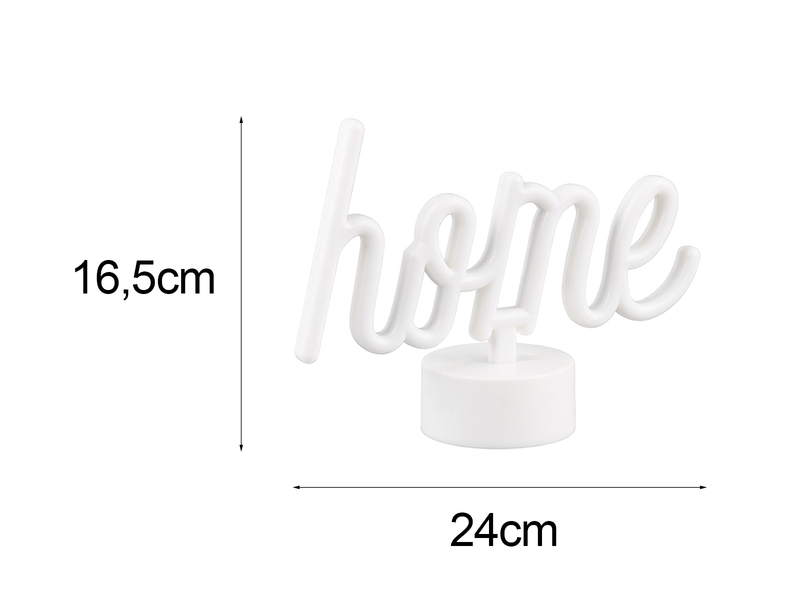 2er SET LED Dekoleuchte mit Schriftzug home Batterie- oder USB betrieben H: 16cm
