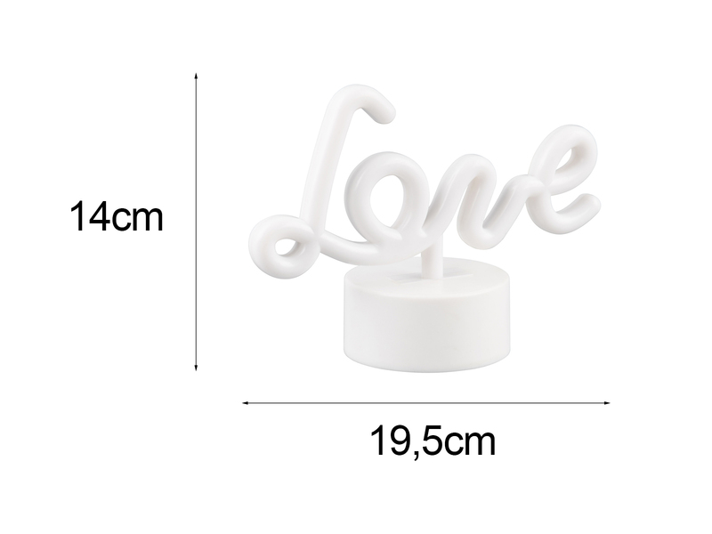 2er SET LED Dekoleuchte mit Schriftzug Love Batterie- oder USB betrieben H: 14cm