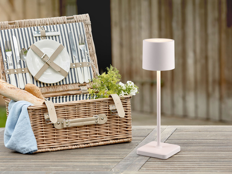 6er SET Akku LED Outdoor Tischleuchten FERNANDEZ Grau ohne Kabel, H: 38cm
