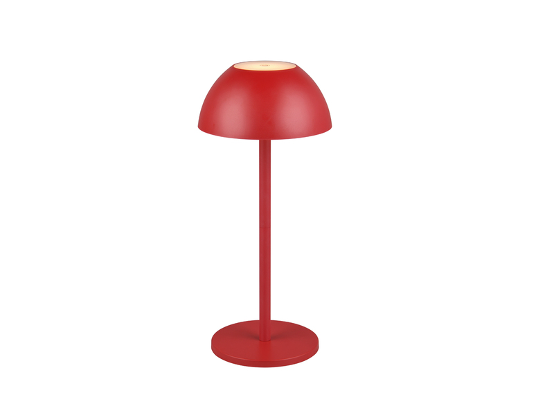 Akku LED Tischleuchte RICARDO für Innen & Außen, Rot Höhe 30cm
